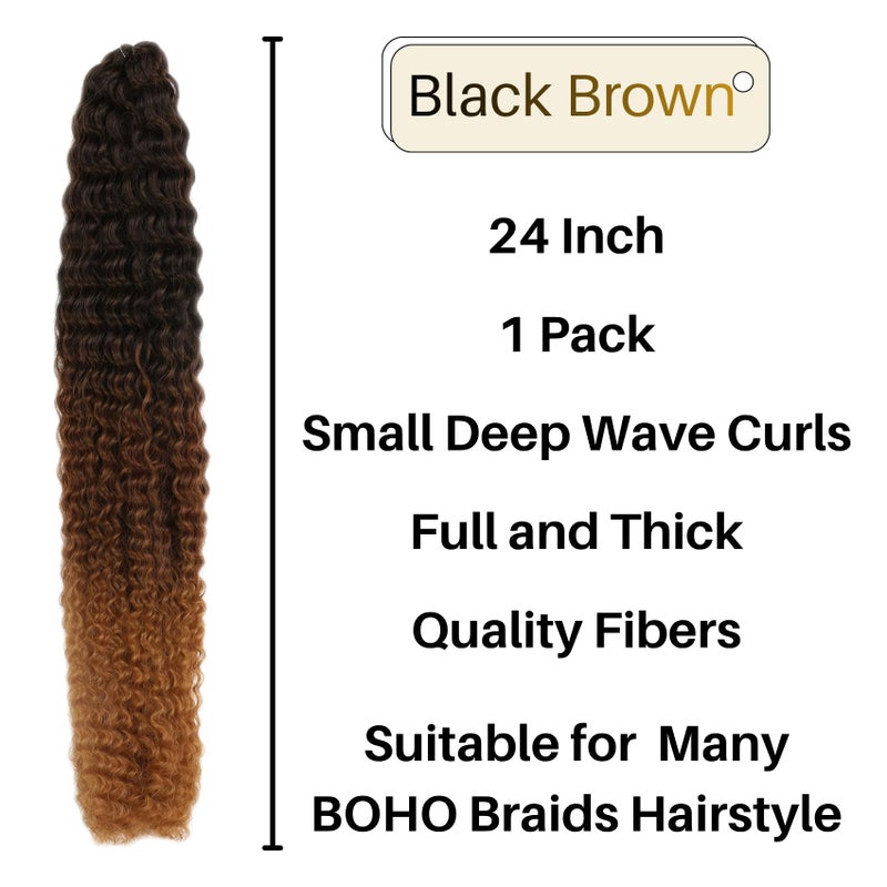 Leticia Ombre 1B/30/27 Braiding Hair Pre stretched Black to Brown Boho Hair for Braiding Hypoallergenic Micro Curl Boho Braids Curly Crochet Bohemian Braids Non Toxic - Image 3